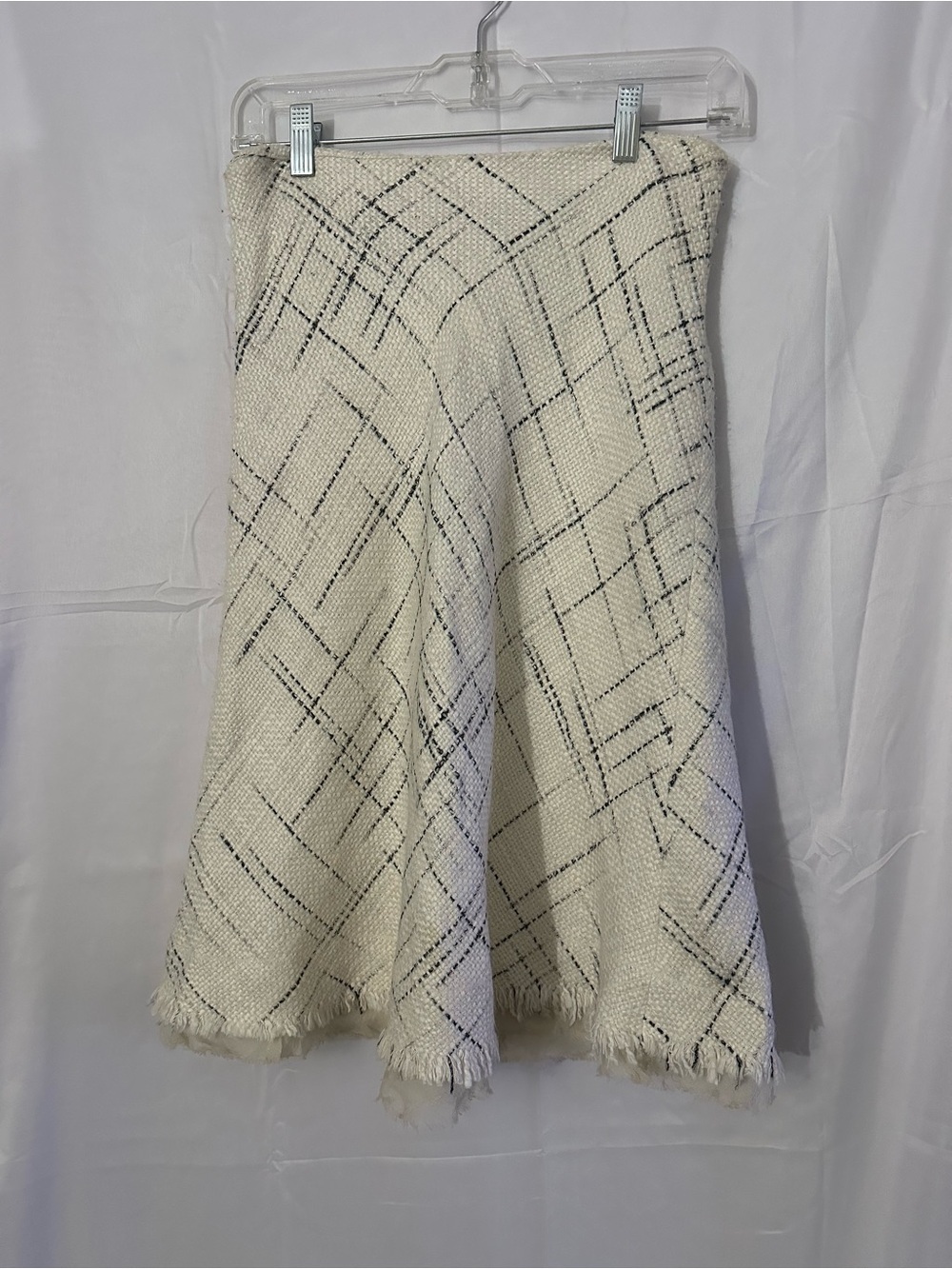 Zara Women’s Ivory A line Skirt with Black Accents